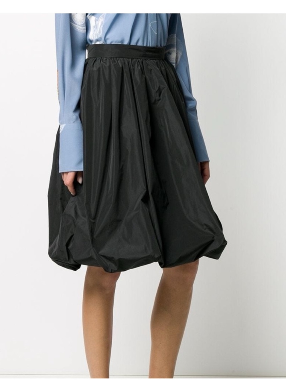Marisa Baratelli Black Silk Bubble Skirt